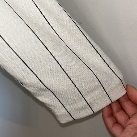 Chico’s Cream with Black Stripes Grommet Blazer Size 0 - Picture 8 of 12